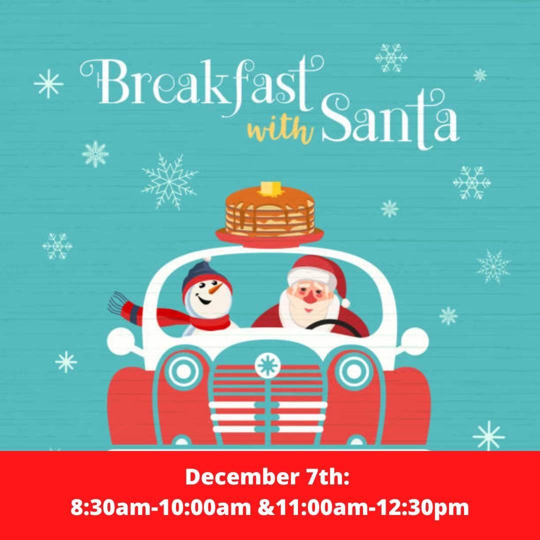 Give your little ones the best holiday yet! A private and special breakfast with Santa! Enjoy a breakfast buffet of holiday delights, a sing-along, meet Santa himself and be able to take your own pictures with Santa. The buffet will include a variety of b