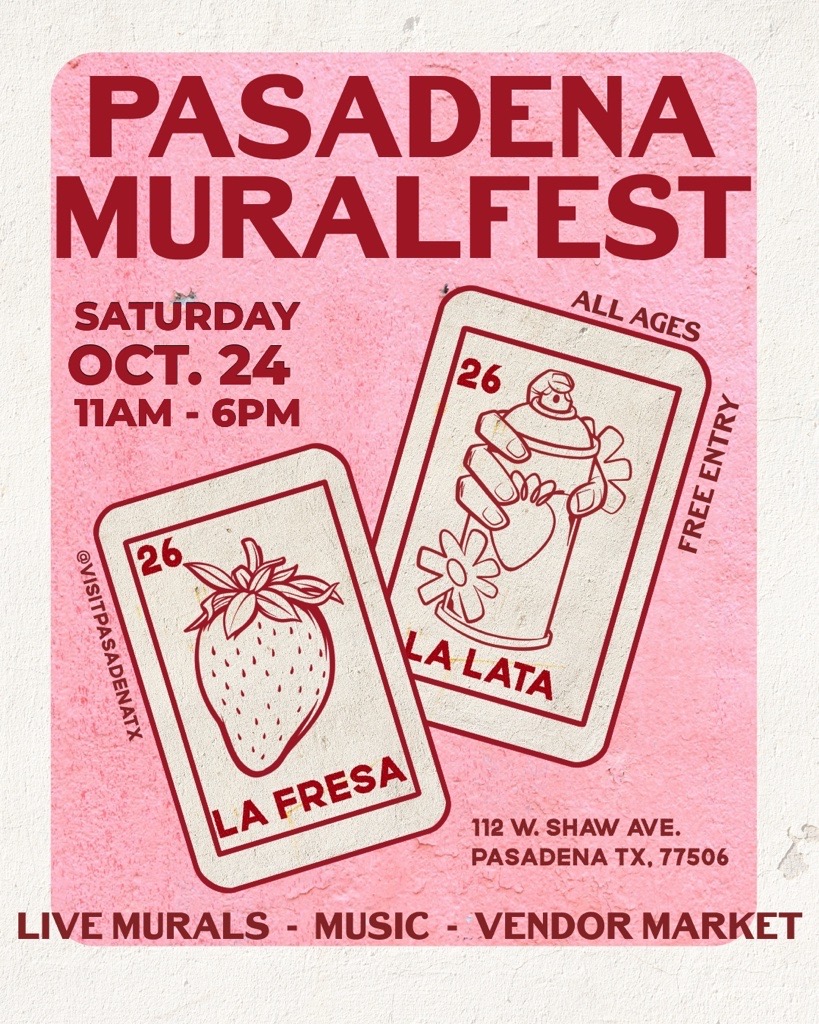 Pasadena Mural Fest flyer with loteria cards.