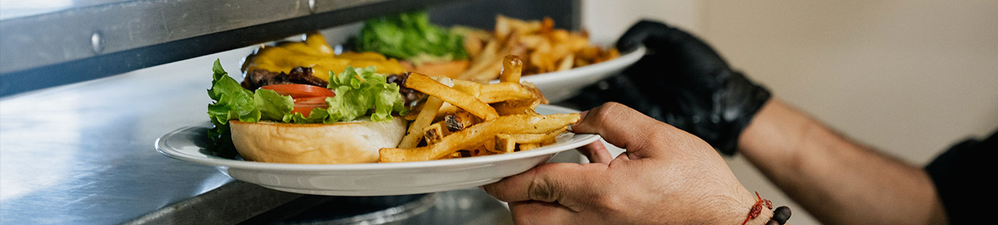 burgers and fries at pine street cafe, pasadena, tx