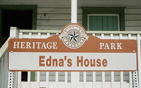 Signage for Heritage Park 'Edna's House'